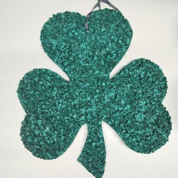 VTG Melted Plastic Popcorn Shamrock St. Patty's Day Decoration - Picture 1 of 4